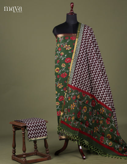 Green & Maroon - Art Modal Salwar Unstitch
