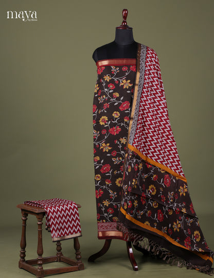 Black & Red -Art Modal Salwar Unstitch