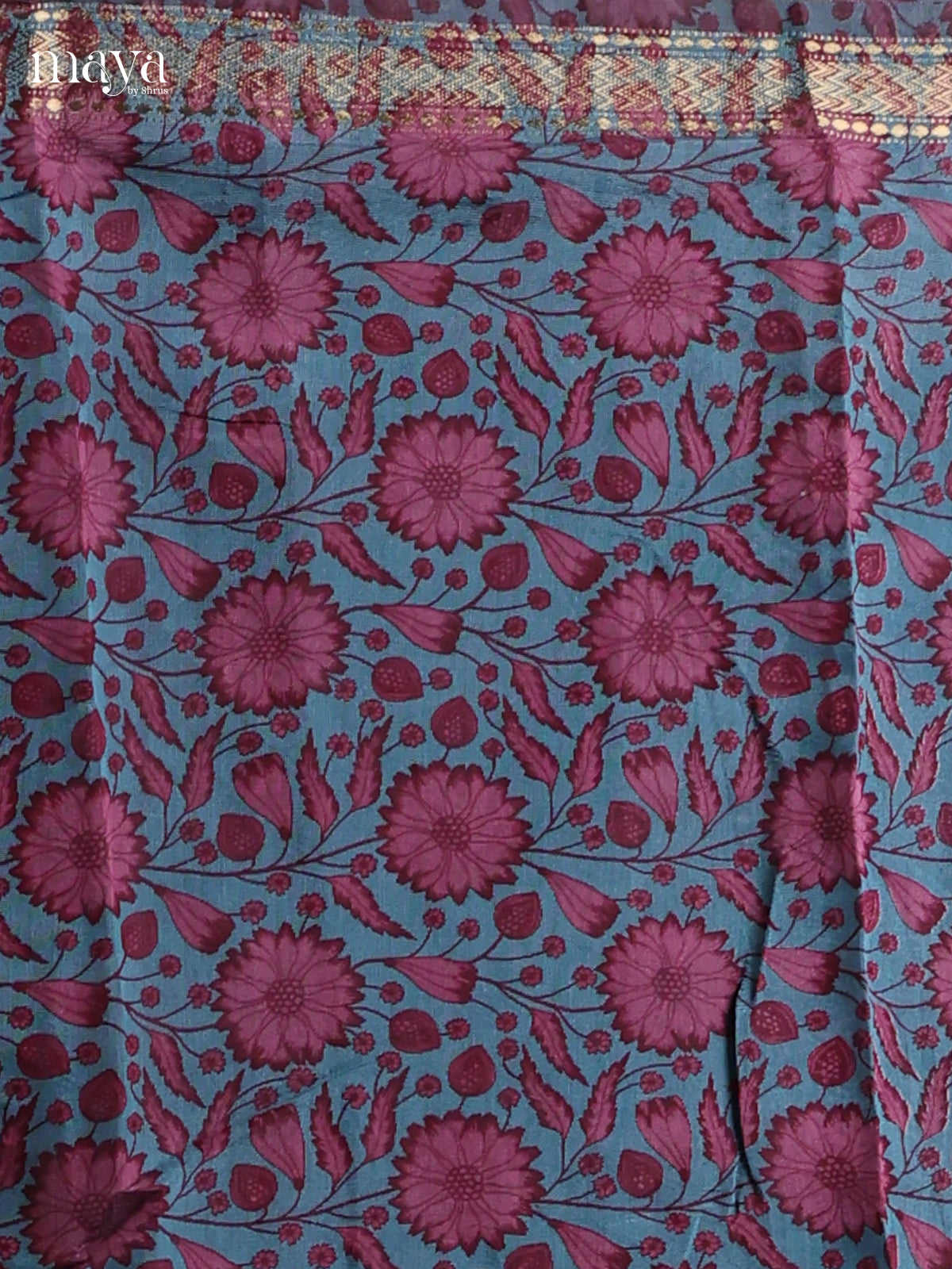 Blue & Maroon - Art Modal Salwar Unstitch