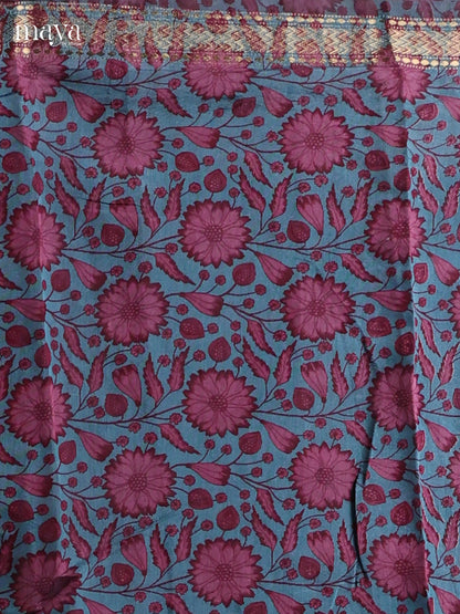 Blue & Maroon - Art Modal Salwar Unstitch