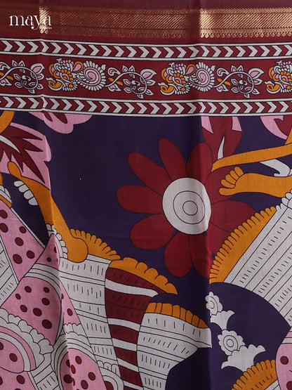 Blue & Maroon - Art Modal Salwar Unstitch