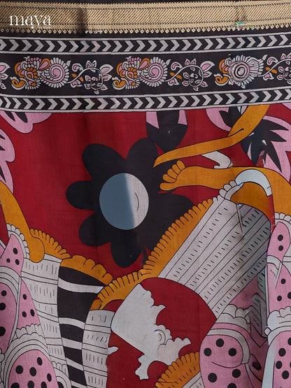 Red & Black - Art Modal Salwar Unstitch