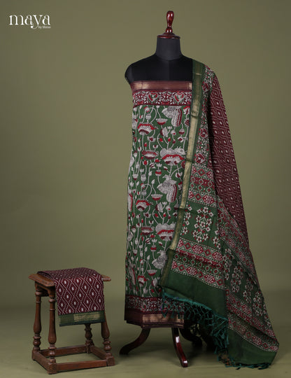 Green & Maroon - Art Modal Salwar Unstitch
