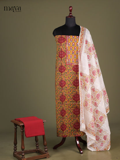 Mustard & Arakku -Cotton salwar unstitched
