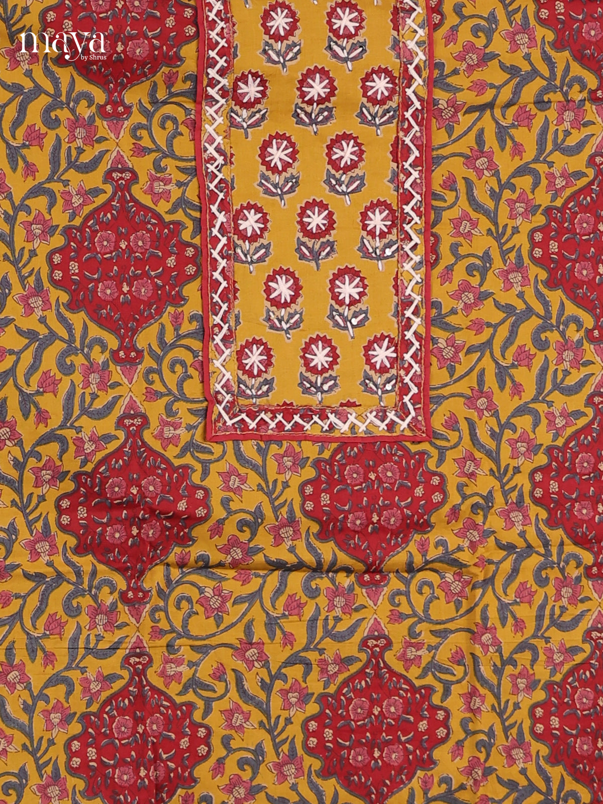 Mustard & Arakku -Cotton salwar unstitched
