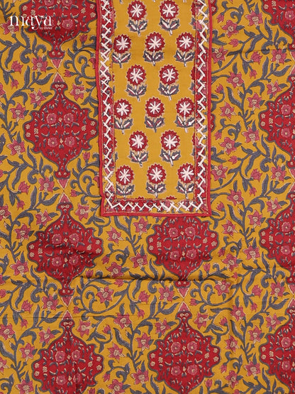 Mustard & Arakku -Cotton salwar unstitched