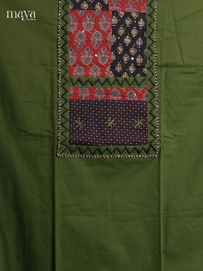 Green & Black - Ajrakh Salwar  Unstitched