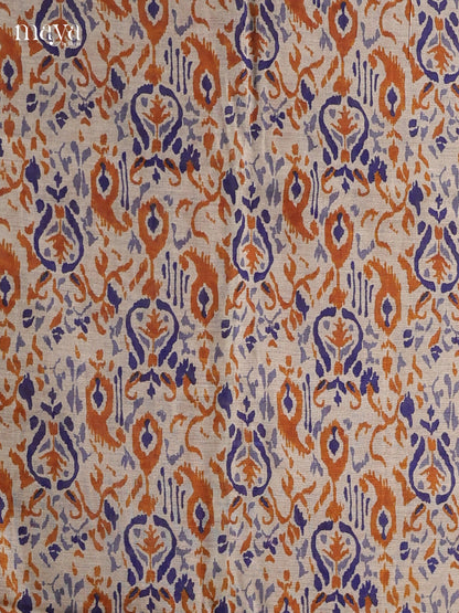 White & Blue - Cotton salwar Unstirched