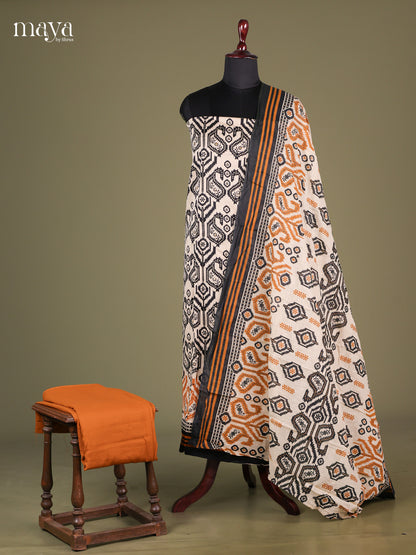 Grey & Black - Cotton salwar unstitched