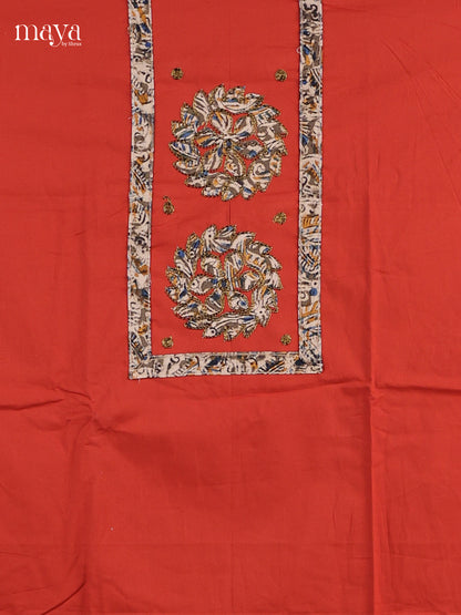 Orange - Cotton salwar Unstitched
