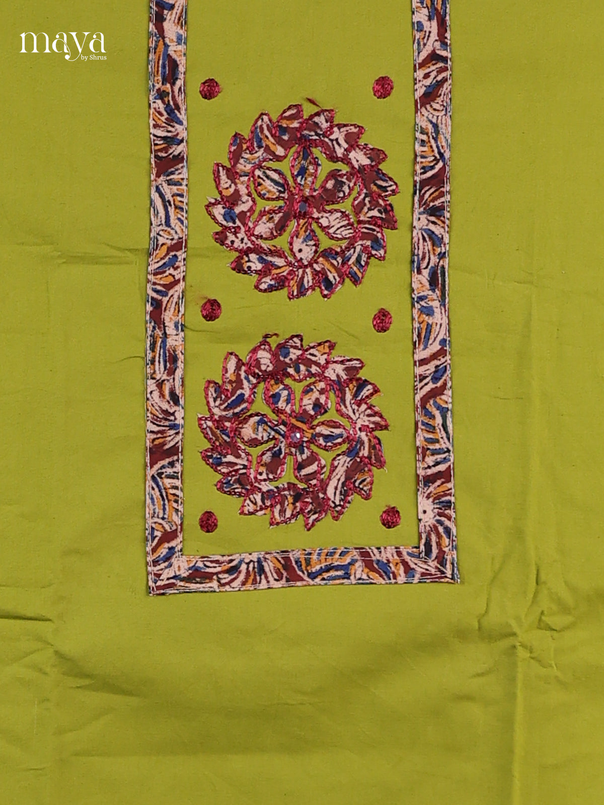 Green & White - Cotton salwar Unstitched
