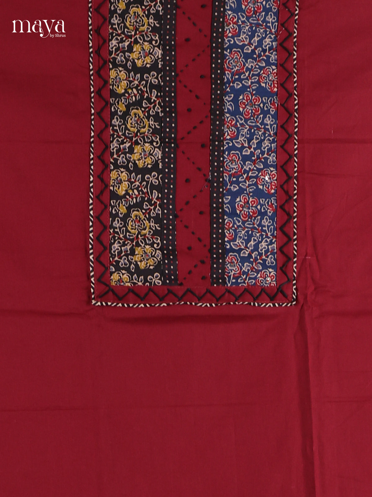 Red & Black - Cotton salwar Unstitched