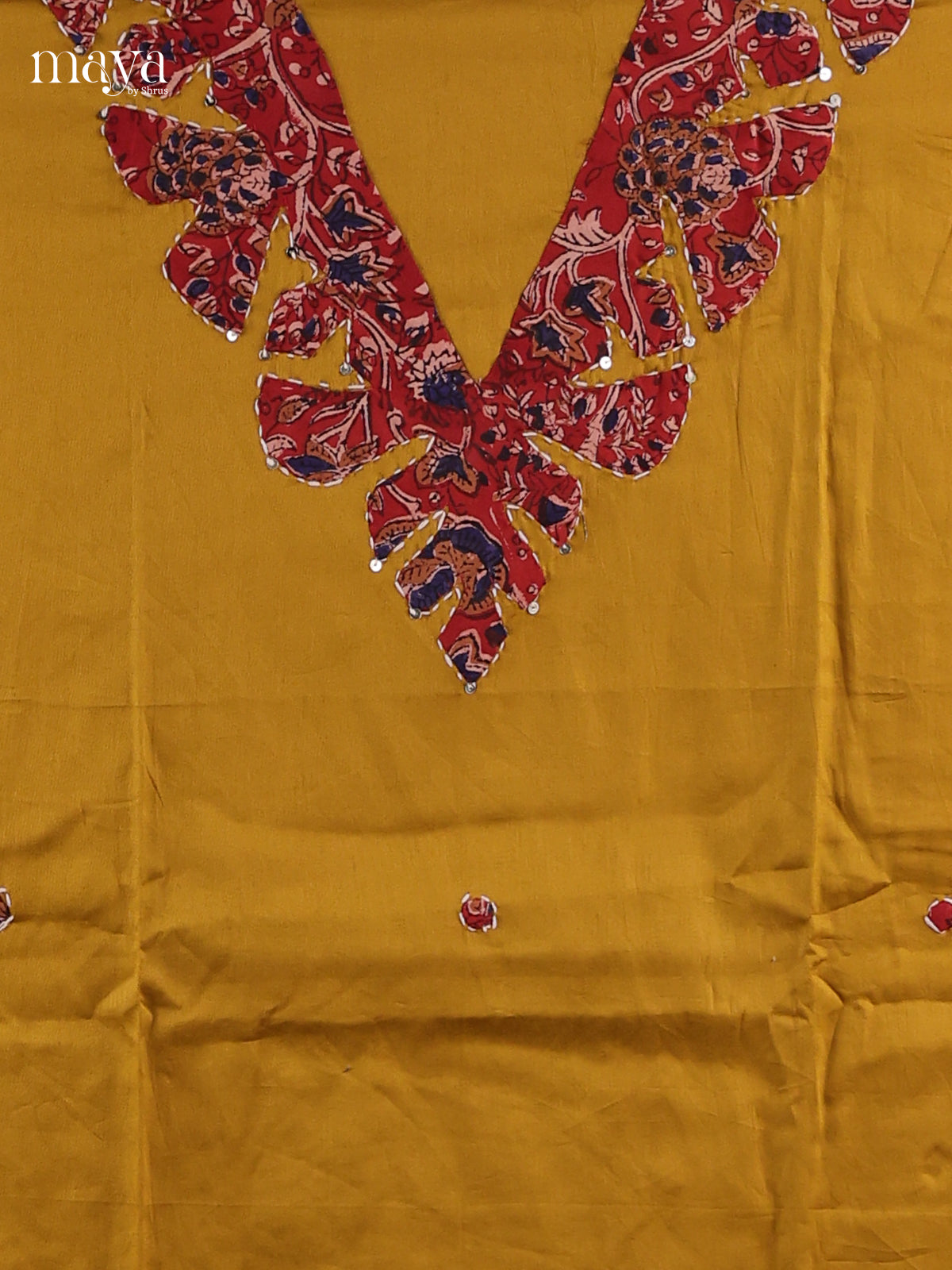 Mustard & Red - Cotton salwar Unstitched