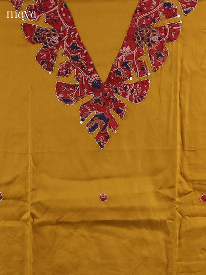 Mustard & Red - Cotton salwar Unstitched