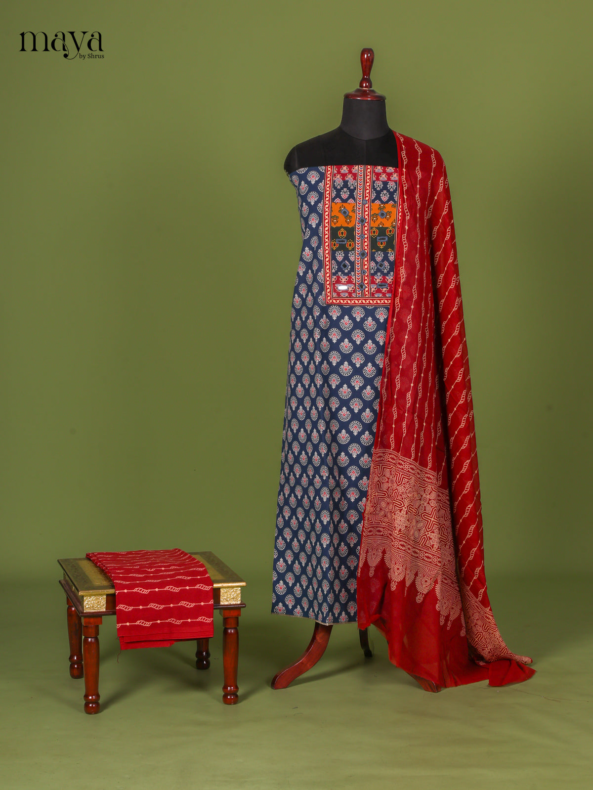Blue Ajrakh Salwar - MEI02105