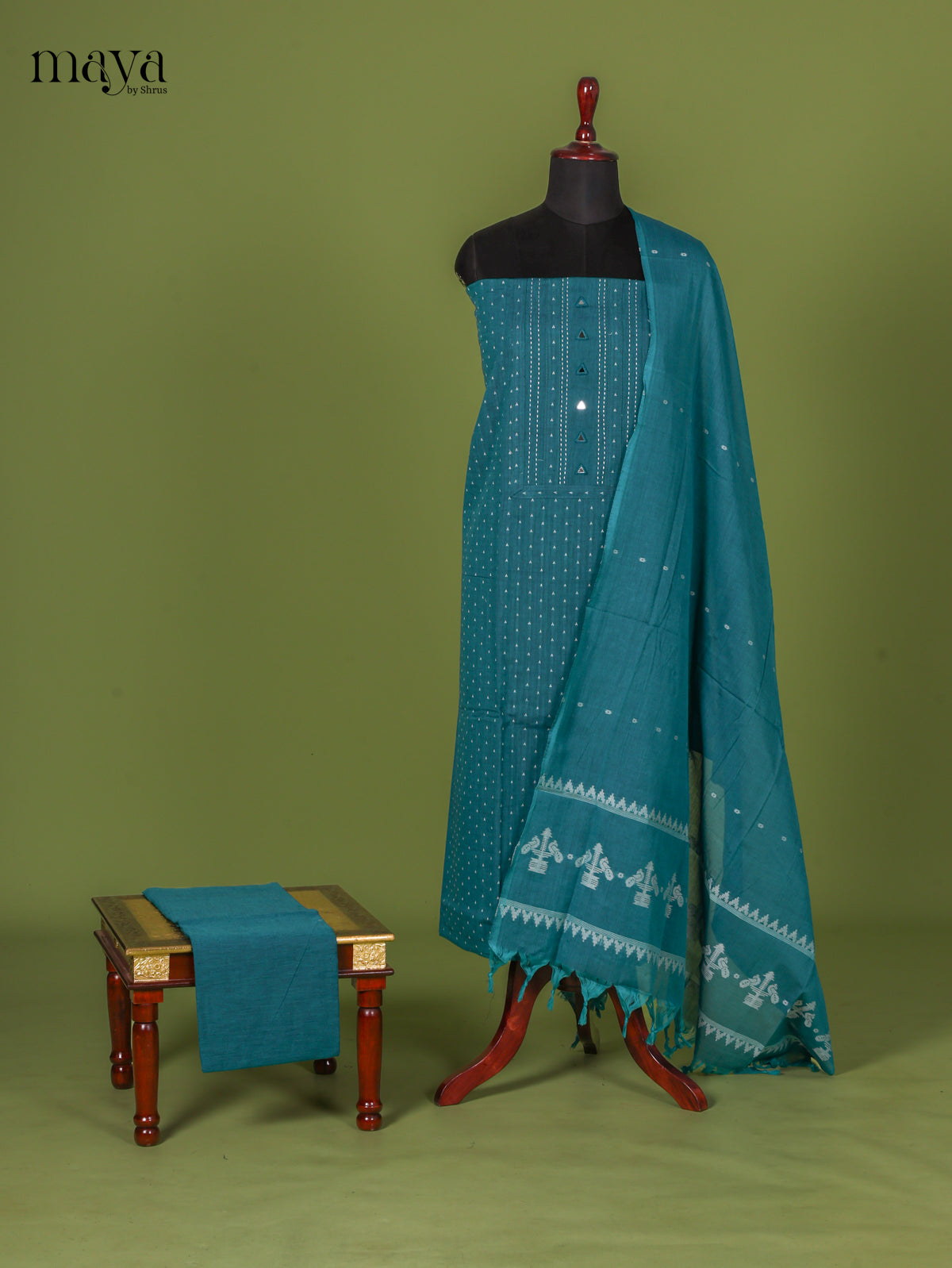 Teal Blue Cotton Salwar - MEI04078