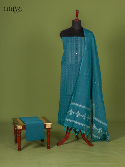 Teal Blue Cotton Salwar - MEI04078