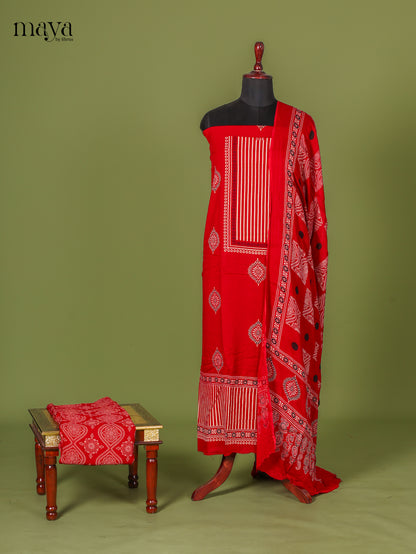 Red Ajrakh Salwar - MEI11033