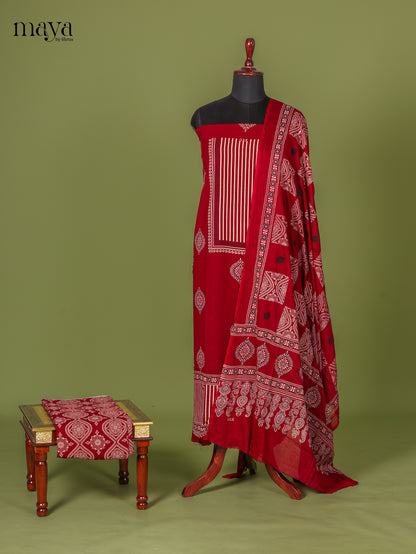 Red Ajrakh Salwar - MEI11037