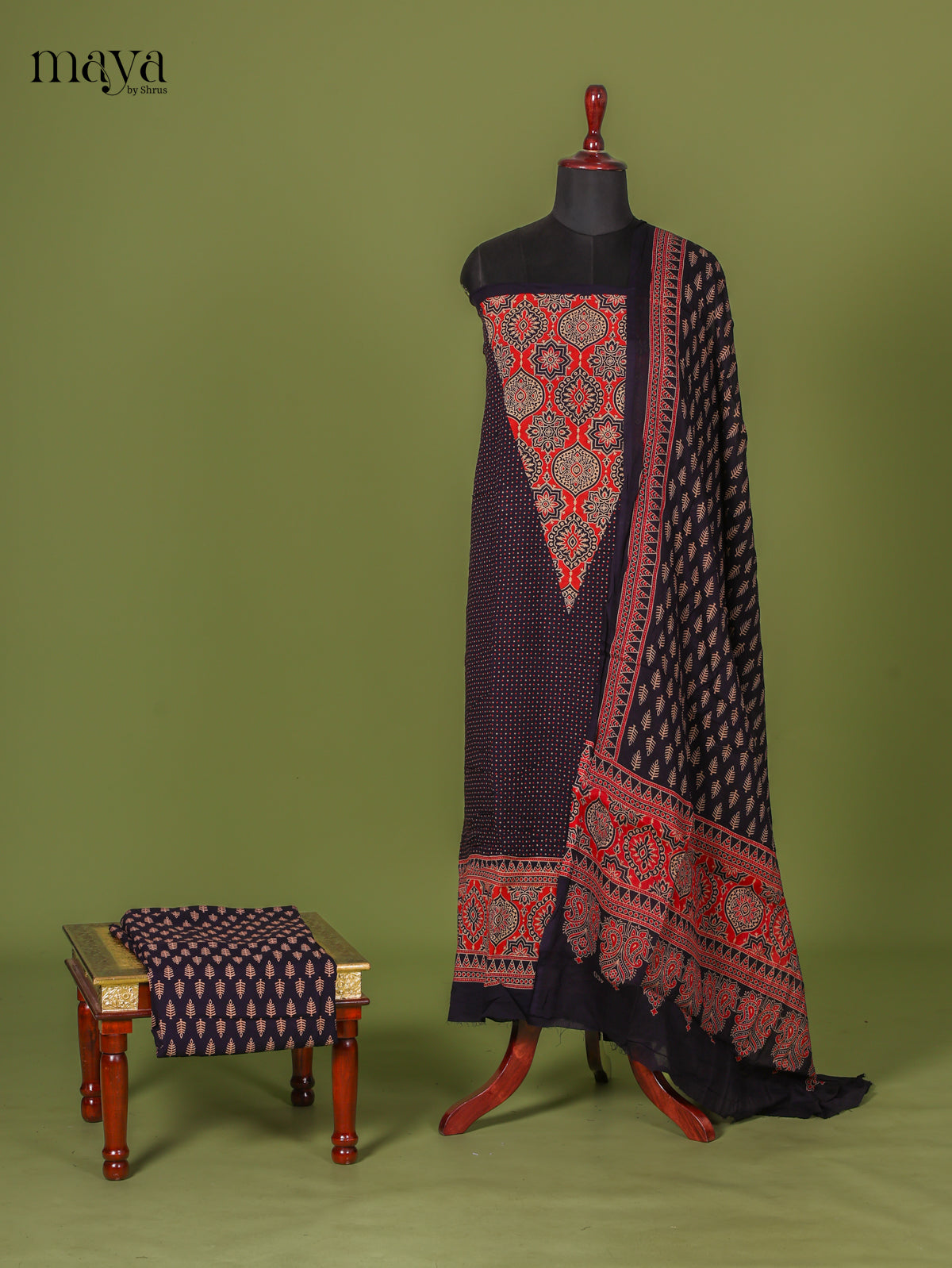 Navy Blue Ajrakh Salwar - MEI11040