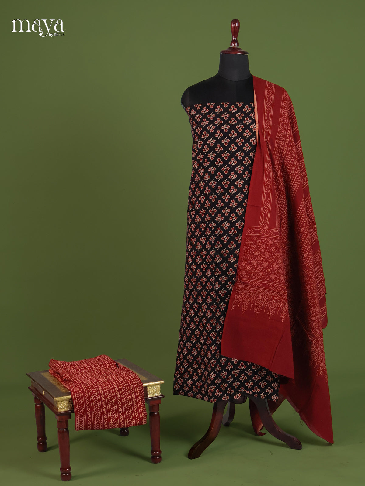 Black Ajrakh Salwar - MEI11068