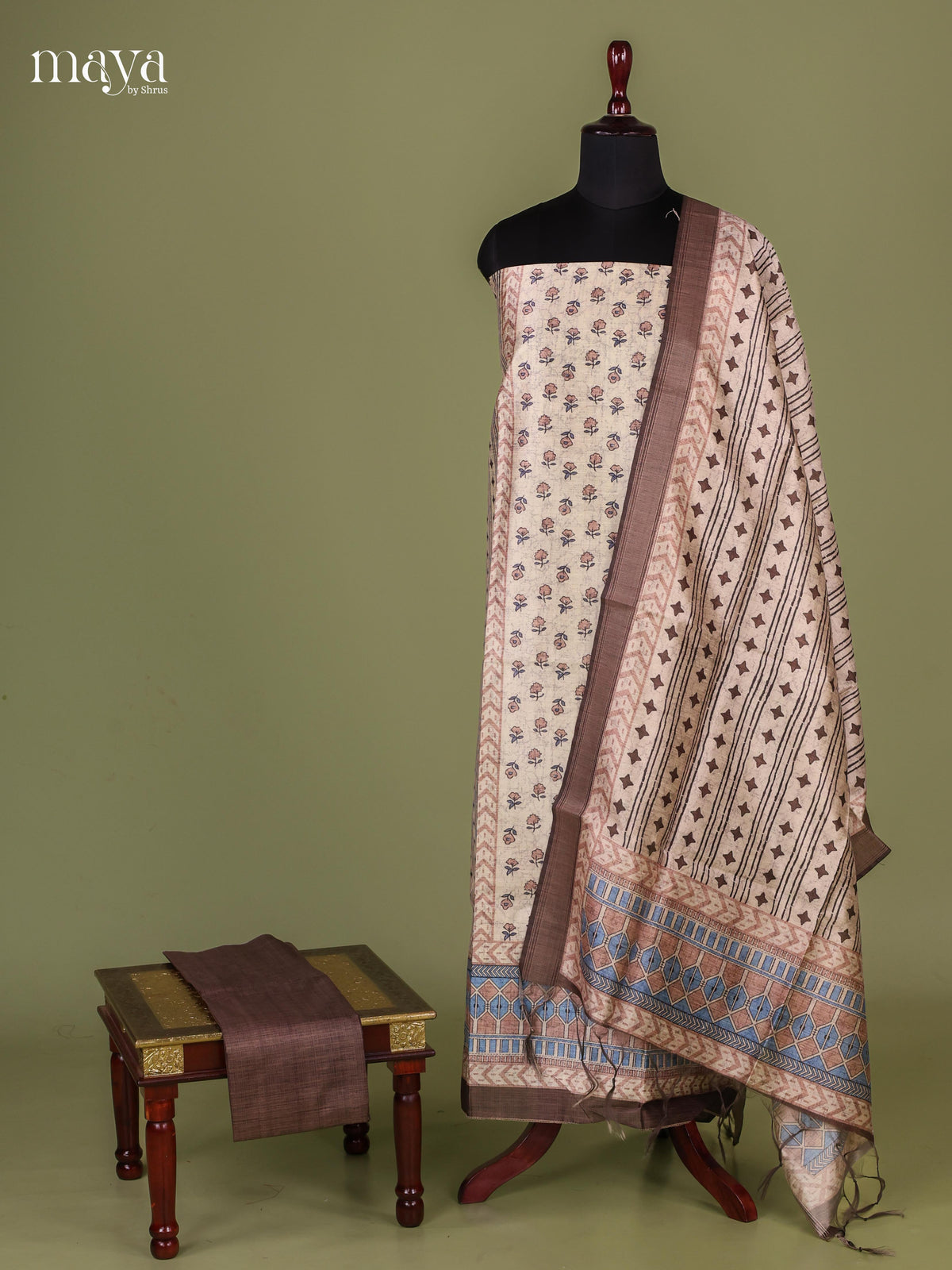 Cream Semi Tussar Salwar - MEJ04012