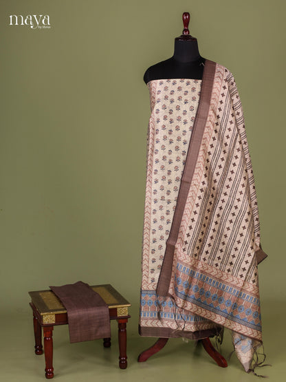 Cream Semi Tussar Salwar - MEJ04012