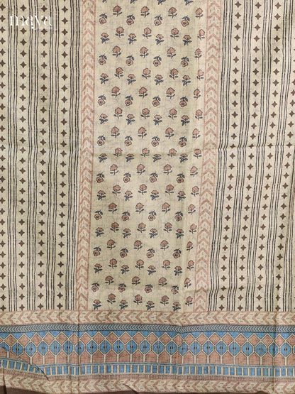 Cream Semi Tussar Salwar - MEJ04012
