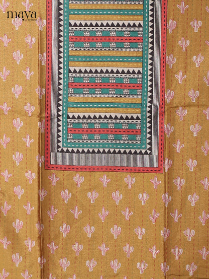 Mustard Yellow Semi Tussar Salwar - MEJ04021
