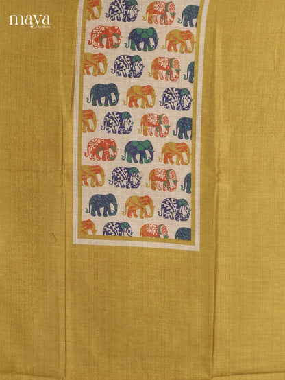 Mustard Yellow Semi Tussar Salwar - MEJ04029