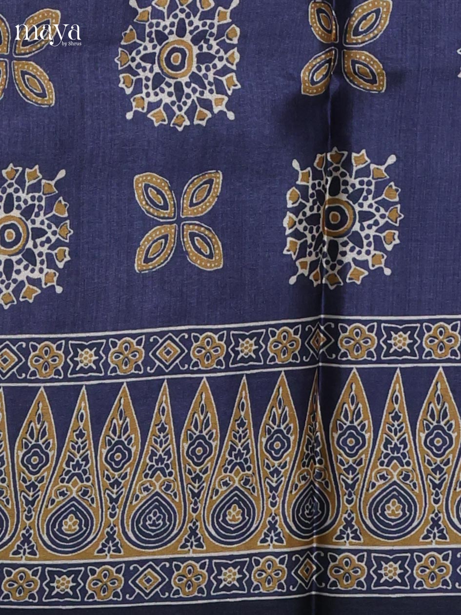 Blue - Semi Tussar Salwar unstitched