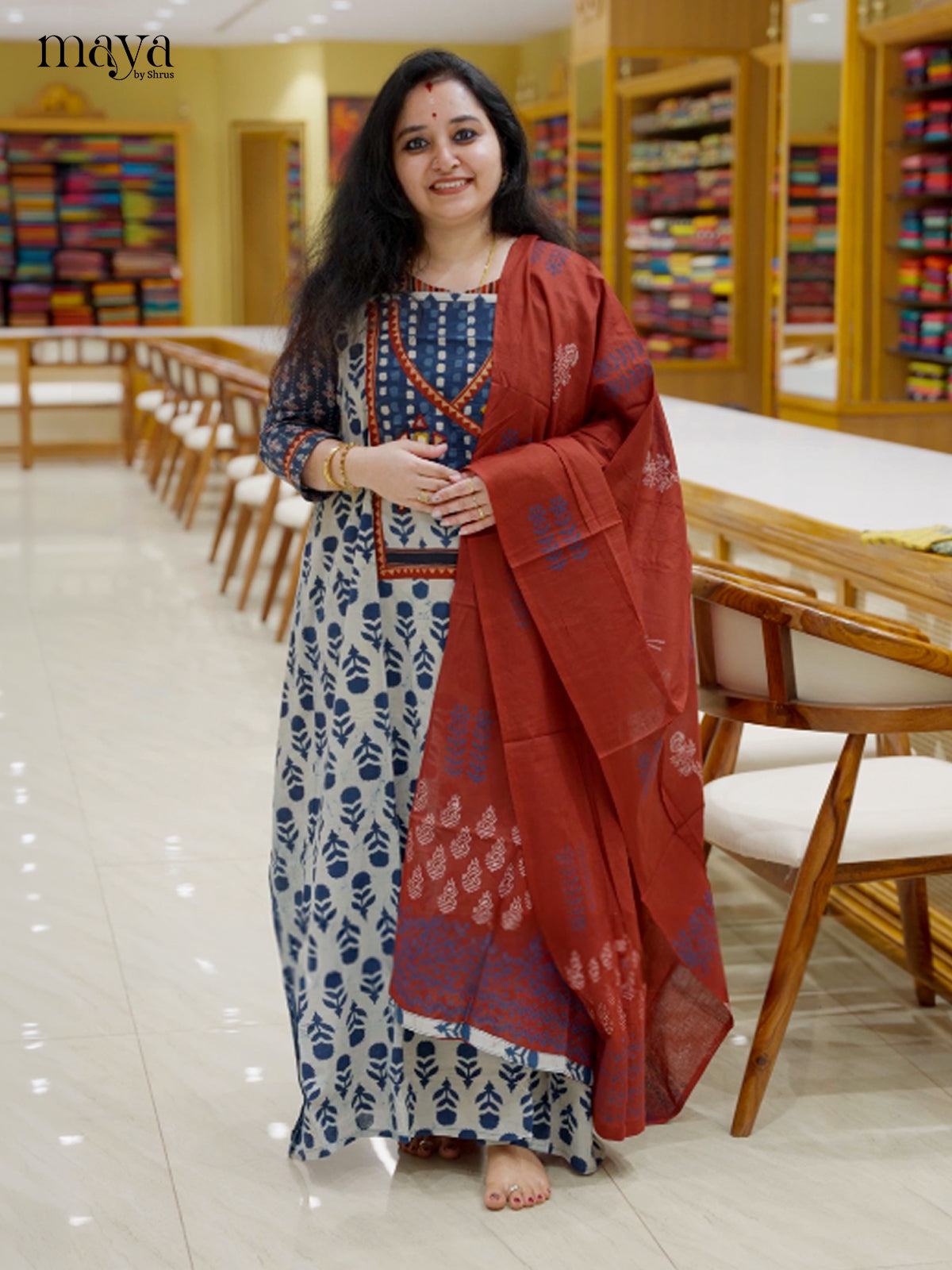 MDI04008-Ajrakh Salwar Unstitch